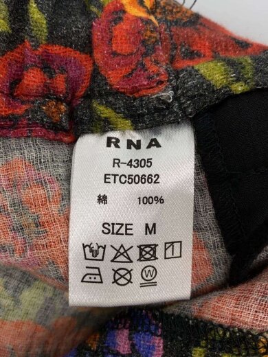 画像：RNAフラワー総柄サイドジップパンツ/ボトム/M/コットン/RED/花柄/R-43055