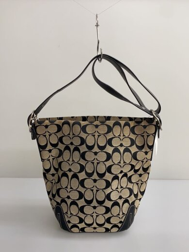 商品画像：ジップ劣化有/シグネーチャーダッフル/ショルダーバッグ/キャンバス/BLK/モノグラム// 1