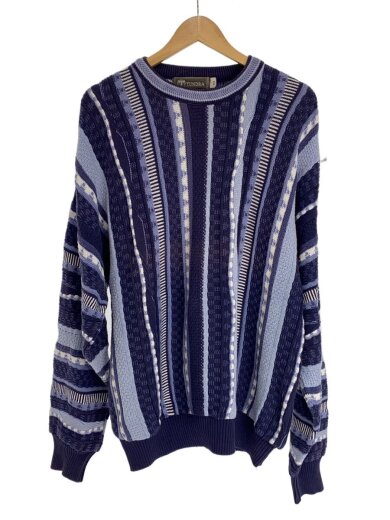 商品画像：3Dニット/ニット・セーター(厚手)/M/コットン/NVY/無地 1