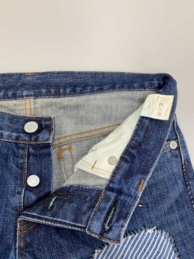 商品画像：パッチワーク/ワッペン付/ストレートパンツ/S/デニム/IDG/無地/2AP-4572 3