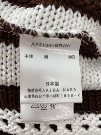 商品画像：3D/ニットベスト(厚手)/2/コットン/BRW/ストライプ/AS2164-BRWH 4