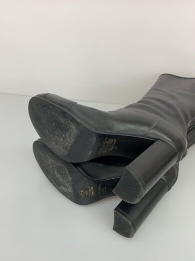 商品画像：チャンキーヒール/ロングブーツ/37/BLK/レザー 4
