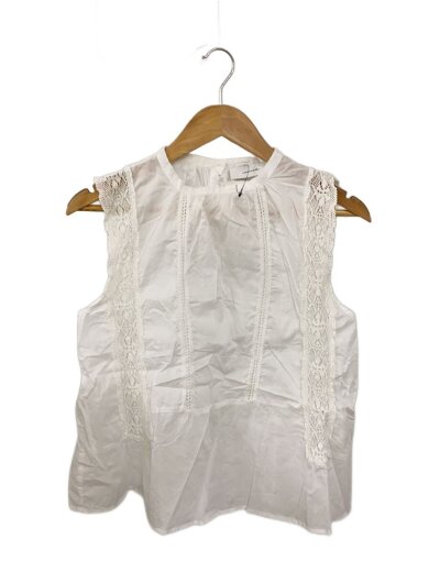 商品画像：ノースリーブブラウス/--/コットン/WHT/無地 1