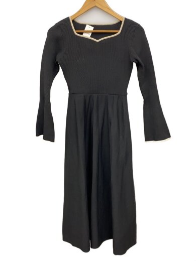 商品画像：長袖ワンピース/M/ポリエステル/BLK/無地/017-5247953 1