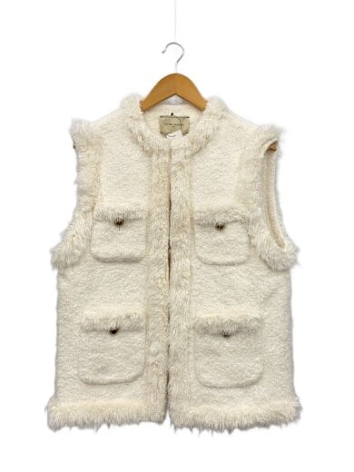 商品画像：シャギーツイードベスト/ベスト/38/コットン/WHT/無地/1522-144-2929 1