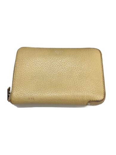 商品画像：ミディアムジップアラウンドウォレット/2つ折り財布/レザー/BEG/無地/レディース 1