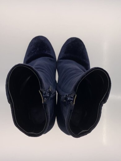 商品画像：ベルベットショートブーツ/レインブーツ/37/NVY 3