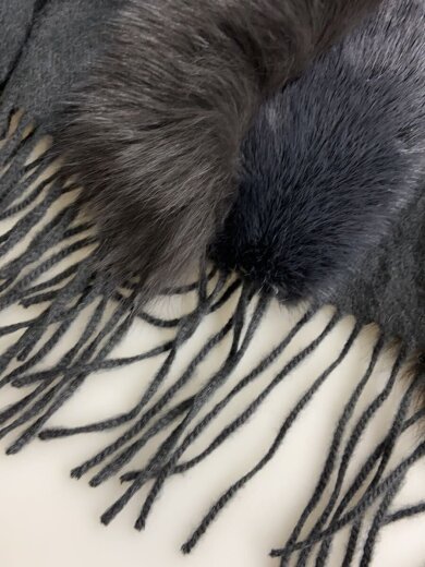 商品画像：ミンクフォックスファーコート/マフラー/カシミア/GRY/無地/レディース 4