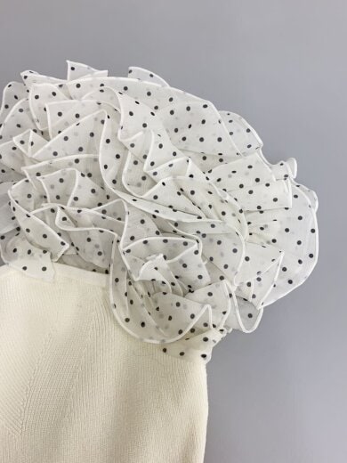 商品画像：イントリケートフリルコンビニットワンピース/24SS/半袖ワンピース/one/レーヨン/SWNO241102 5