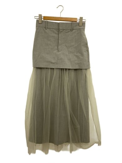 商品画像：チュールドッキングスカート//38/ポリエステル/GRY/無地/GAC-04150-A 1