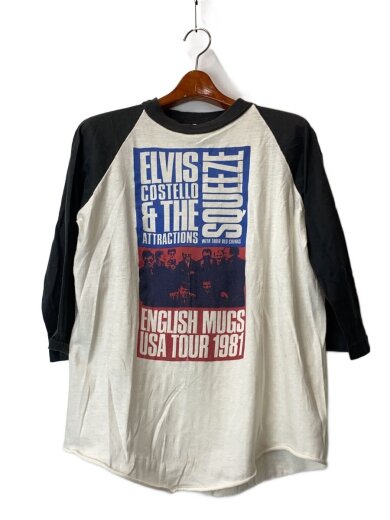 商品画像：80S/ELVIS/リンガーＴ/7分袖カットソー/--/コットン/WHT/無地// 1