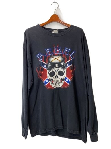 商品画像：REBEL/スカル/長袖Tシャツ/XL/コットン/BLK/プリント// 1