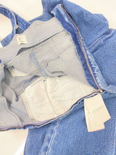 商品画像：フィットデニムオールインワン/--/デニム/IDG/無地/24040212311120 3