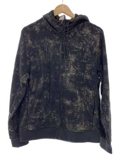 商品画像：ジップパーカー/M/ポリエステル/BLK/総柄 1