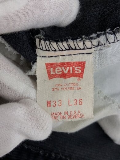 商品画像：USA製/00s/ボタン裏515/ブーツカットパンツ/33/コーデュロイ/BLK/無地/517-1558 5