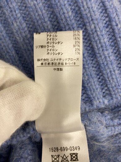 商品画像：アルパカシャギーカーディガン(厚手)/アルパカ/BLU/無地 4