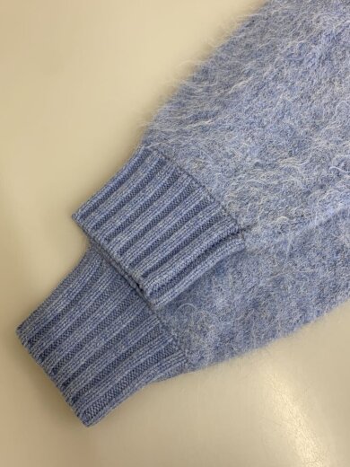 商品画像：アルパカシャギーカーディガン(厚手)/アルパカ/BLU/無地 5