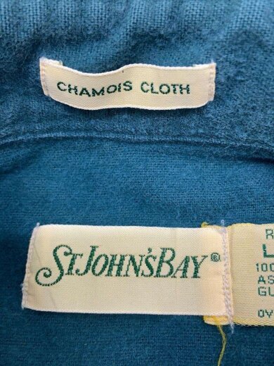 商品画像：90s/シャモアクロス/長袖シャツ/L/コットン/GRN/無地 3