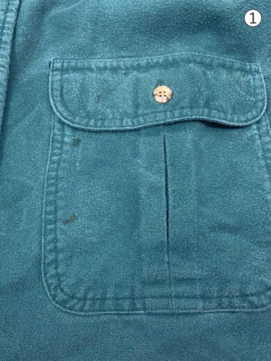 商品画像：90s/シャモアクロス/長袖シャツ/L/コットン/GRN/無地 7