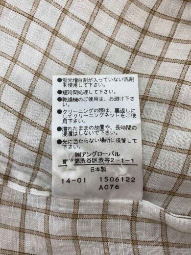 商品画像：半袖シャツ/2/リネン/WHT/チェック/578-153417// 5