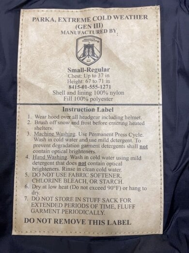 商品画像：BAF/PARKA/GEN3/LEVEL7/ダウンジャケット/S/BLK/無地/8415-01-555-1271 3