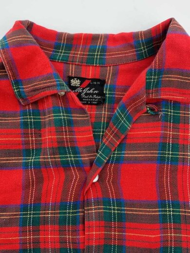 商品画像：60-70S/ネルシャツ/L/コットン/RED/チェック 5