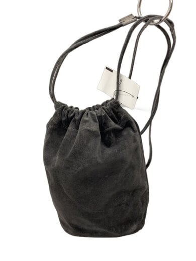 商品画像：DRAWSTRING POUCH PIG SUEDE/スウェード/BLK/無地// 1