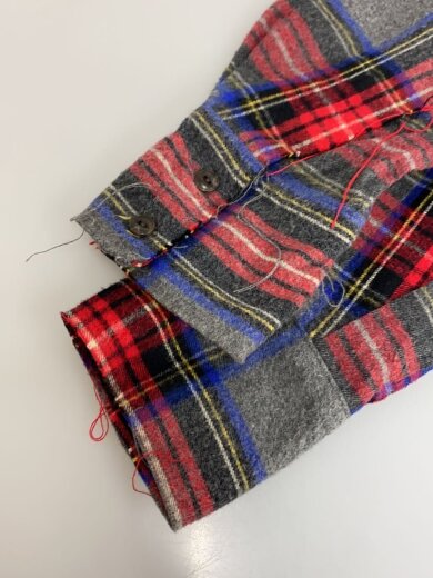 商品画像：18AW/CUTOFF FLANNEL SHIRT/1/コットン/GRY/チェック/Jie-18W-SH02-A 5