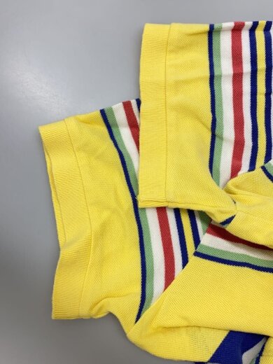 商品画像：CUSTUM FIT/インド製/ポロシャツ/M/コットン/YLW/ボーダー 4