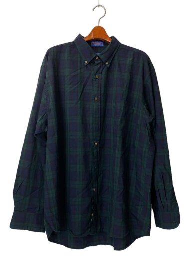 商品画像：90s/Sir Pendleton/ブラックウォッチ/ネルシャツ/XL/ウール/GRN/チェック// 1