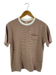 ポケットボーダーTシャツ/40/コットン/ブラウン/JD-9041