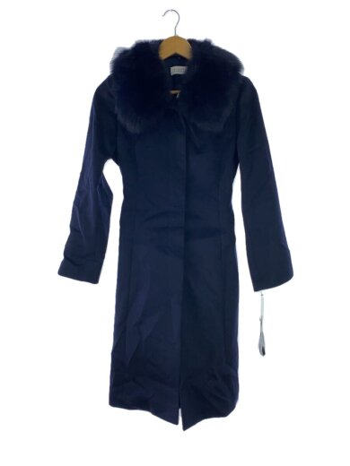 画像：BARNEYS NEWYORKフォックスファー付き/コート/38/カシミア/ネイビー/BJ404A1