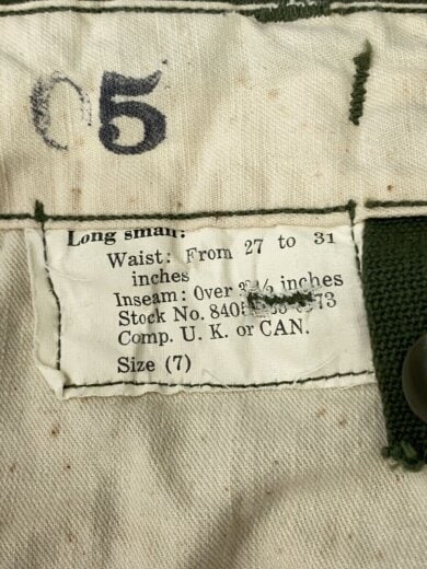 商品画像：60s/M-51/カーゴパンツ/コーデュロイ/カーキ/ギミック/DSA-1-818-62-C 4