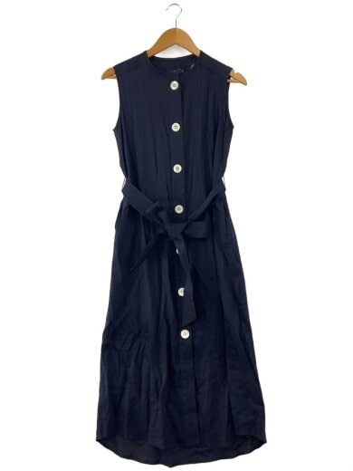 商品画像：ノースリーブワンピース/38/リネン/NVY/無地/221-19037 1