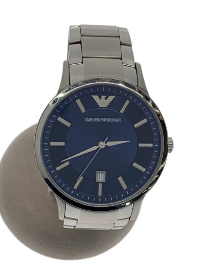 商品画像：クォーツ腕時計/アナログ/ステンレス/ネイビー/シルバー/AR-2477 1