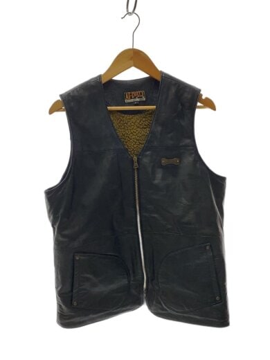 商品画像：ベスト/M/レザー/BLK/無地 1