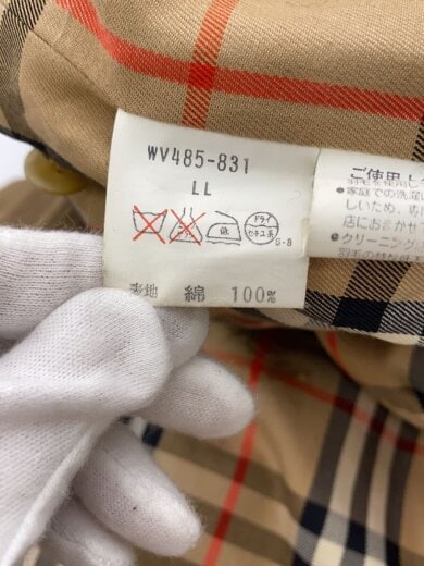 商品画像：コート/ライナー付/ノバチェック/LL/コットン/BEG/WV485-831/使用感有 5