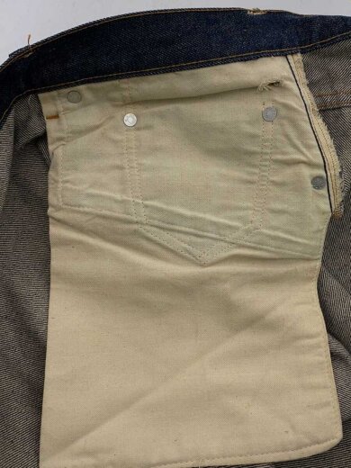 画像：Levi’s70s/66後期/赤耳/ボタン裏2/ビッグサイズ/フラッシャー付/濃紺/ストレートパンツ8