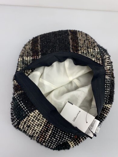 商品画像：キャスケット/M/ウール/BLK/チェック/メンズ/HM048 4