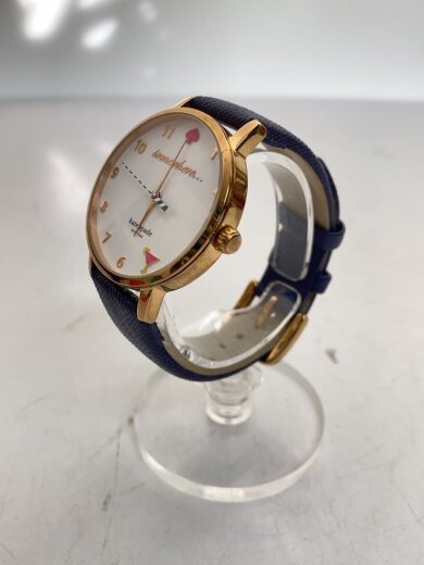 画像：kate spade new yorkクォーツ腕時計/アナログ/レザー/WHT/NVY/KSW10402