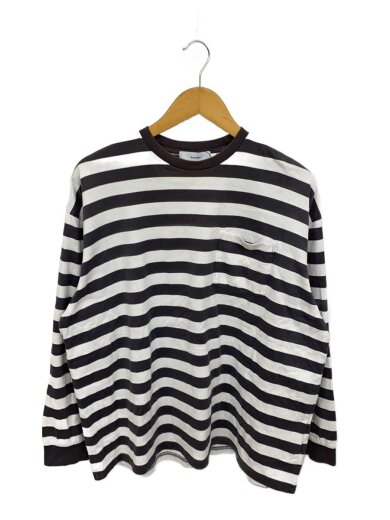 商品画像：Border L/S Pocket Tee/1/コットン/GRY/ボーダー/GU211-70147B 1