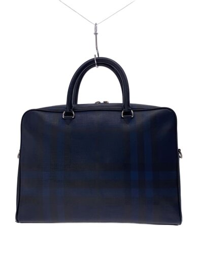 商品画像：ブリーフケース/レザー/NVY/チェック 1