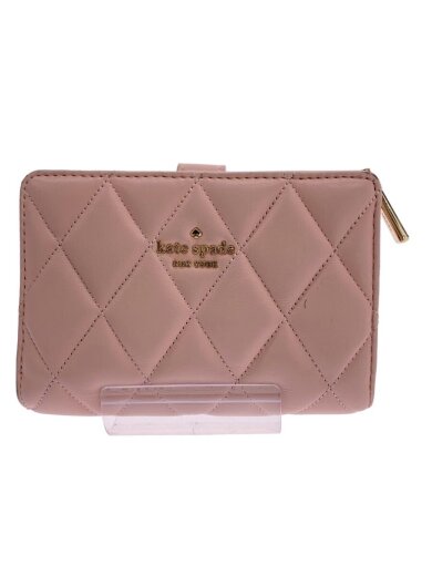 商品画像：2つ折り財布/レザー/PNK/無地/レディース 1