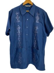 ROMANI/80S/キューバシャツ/XL/ポリエステル/BLU/総柄