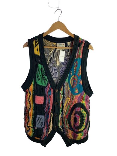 商品画像：ニットベスト(薄手)/S/コットン/マルチカラー/総柄 1