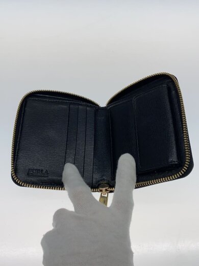 商品画像：2つ折り財布/フェイクレザー/BLK/無地/レディース 4