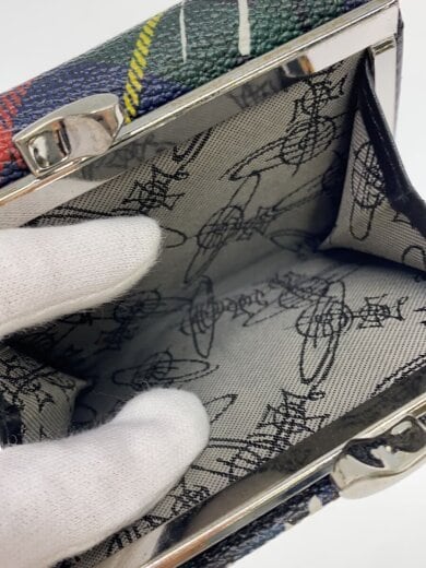 商品画像：3つ折り財布/レザー/マルチカラー/チェック/レディース 5