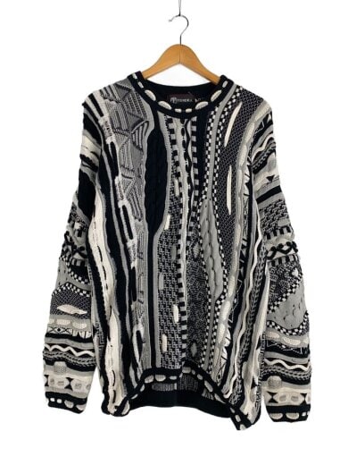 商品画像：ニット・セーター(厚手)/L/コットン/ブラック/3Dニット/カナダ製 1