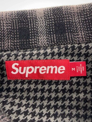 商品画像：23AW/Houndstooth Plaid Flannel Shirt/M/コットン/GRY/チェック 3