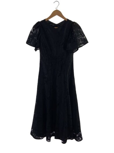 商品画像：リボンギャザーレースワンピース/M/ポリエステル/BLK/08-2315100205 1